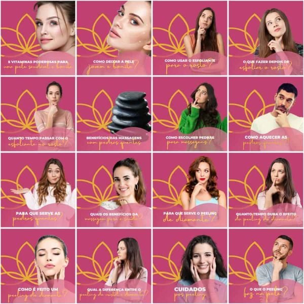 Pack Canva Estética Beleza 200 Modelos Editáveis+ Legendas