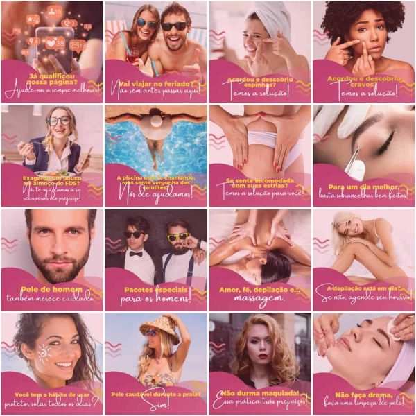Pack Canva Estética Beleza 200 Modelos Editáveis+ Legendas
