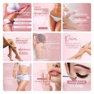 Pack Canva Estética Beleza 3.0 60 Modelos Editáveis+ Bônus