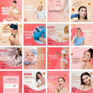 Pack Canva Estética Beleza 40 Modelos Editáveis+ Bônus