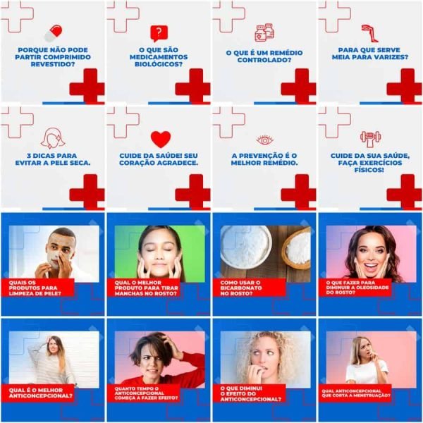 Pack Canva Farmácia Drogaria 200 Modelos Editáveis+ Legendas
