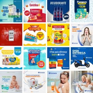 Pack Canva Fármacia Drogaria 39 Modelos Editáveis+ Bônus