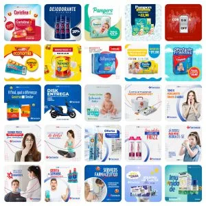 Pack Canva Farmacia Drogaria 50 Modelos Editáveis+ Bônus
