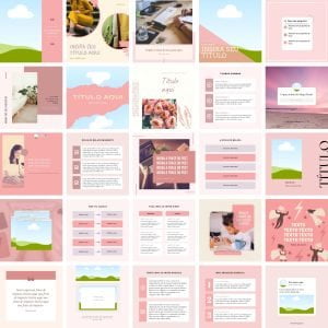 Pack Canva Feed Post Instagram 1.0 100 Modelos Editáveis+ Bônus