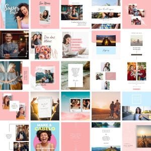 Pack Canva Feed Post Instagram 2.0 100 Modelos Editáveis+ Bônus