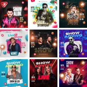 Pack Canva festa Eventos Shows 10 Modelos Editáveis+ Bônus
