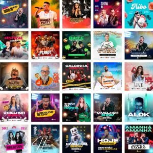 Pack Canva Festa Eventos Shows 60 Modelos Editáveis+ Bônus