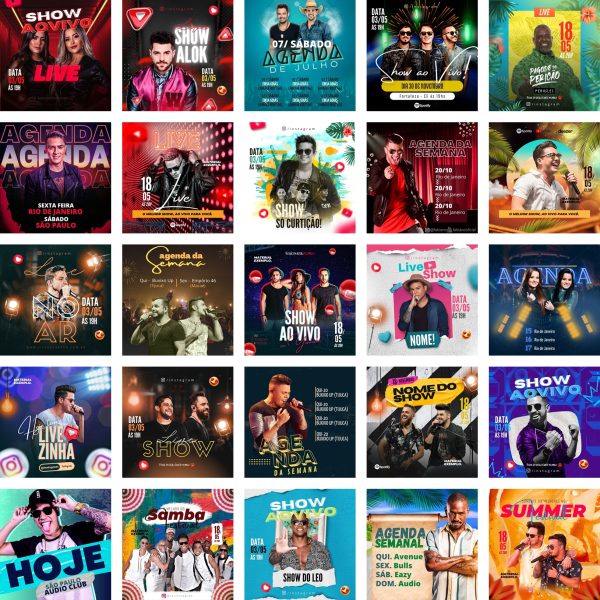 Pack Canva Festa Eventos Shows 60 Modelos Editáveis+ Bônus