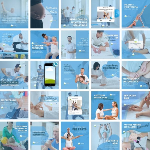 Pack Canva Fisioterapia 2.0 25 Modelos Editáveis+ Bônus