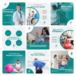 Pack Canva Fisioterapia 30 Modelos Editáveis+ Bônus