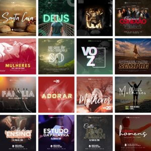 Pack Canva Gospel Cultos Louvor 40 Modelos Editáveis+ Bônus
