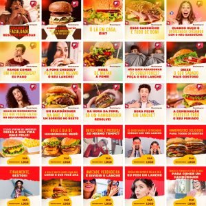 Pack Canva Hamburgueria 3.0 100 Modelos Editáveis+ Bônus