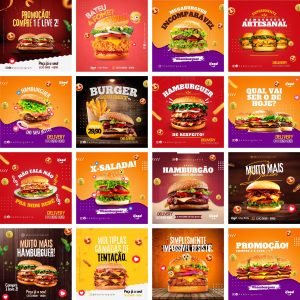 Pack Canva Hamburgueria 36 Modelos Editáveis+ Bônus
