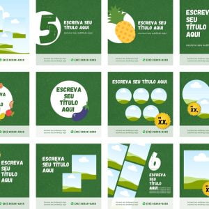 Pack Canva Hortifruti Sacolão Feira 12 Modelos Editáveis+ Bônus