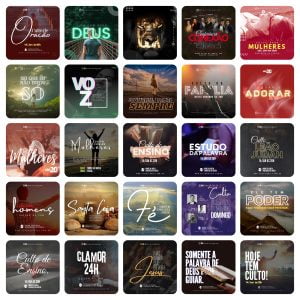 Pack Canva Igreja Culto Gospel 80 Modelos Editáveis+ Bônus