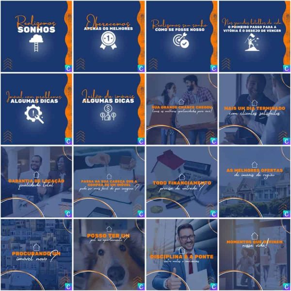 Pack Canva Imobiliária 200 Modelos Editáveis+ Legendas