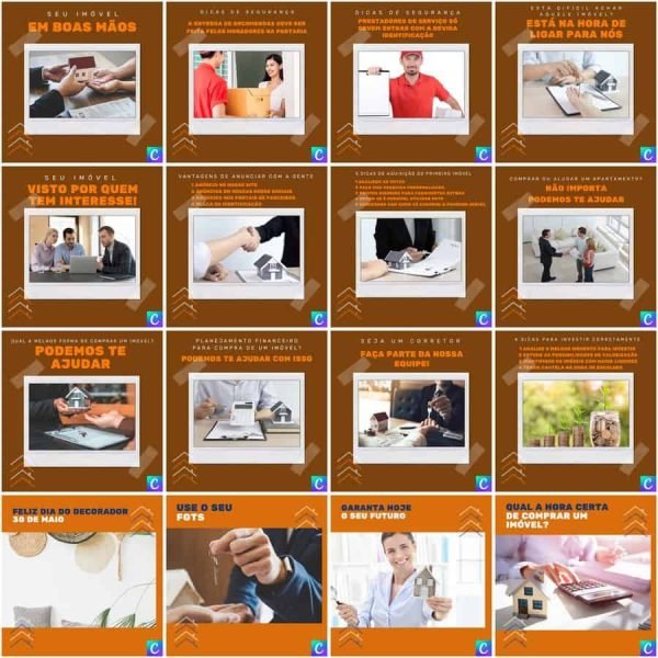 Pack Canva Imobiliária 200 Modelos Editáveis+ Legendas
