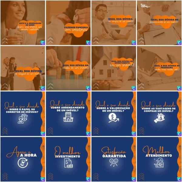 Pack Canva Imobiliária 200 Modelos Editáveis+ Legendas