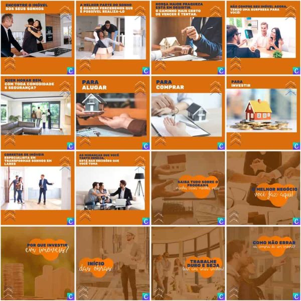 Pack Canva Imobiliária 200 Modelos Editáveis+ Legendas