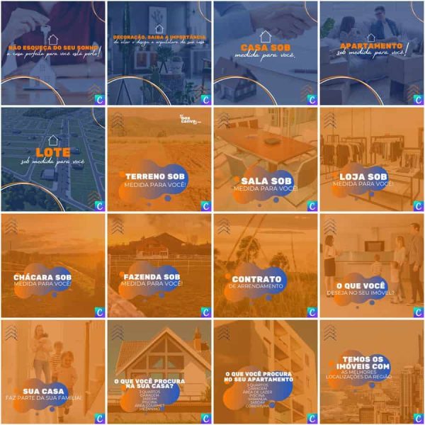 Pack Canva Imobiliária 200 Modelos Editáveis+ Legendas