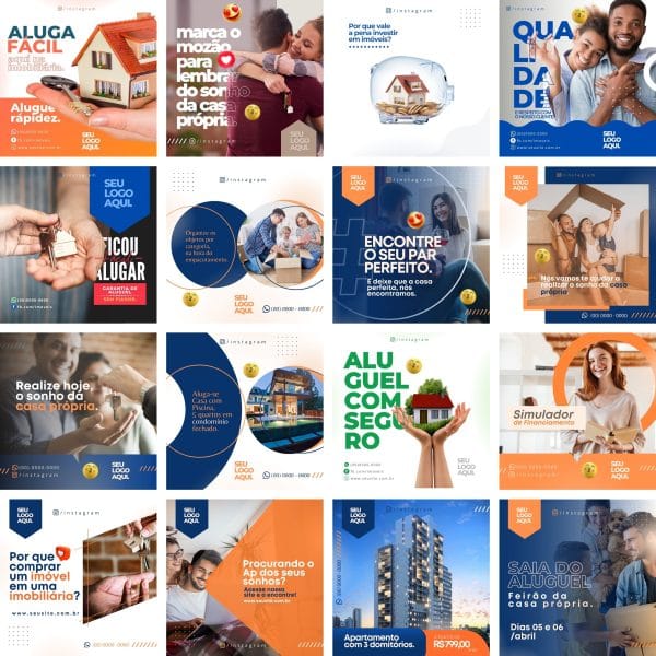 Pack Canva Imobiliária 30 Modelos Editáveis+ Bônus