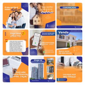 Pack Canva Imobiliária 30 Modelos Editáveis+ Bônus