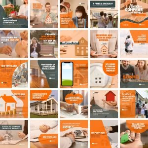 Pack Canva Imobiliária Imoveis 25 Modelos Editáveis+ Bônus
