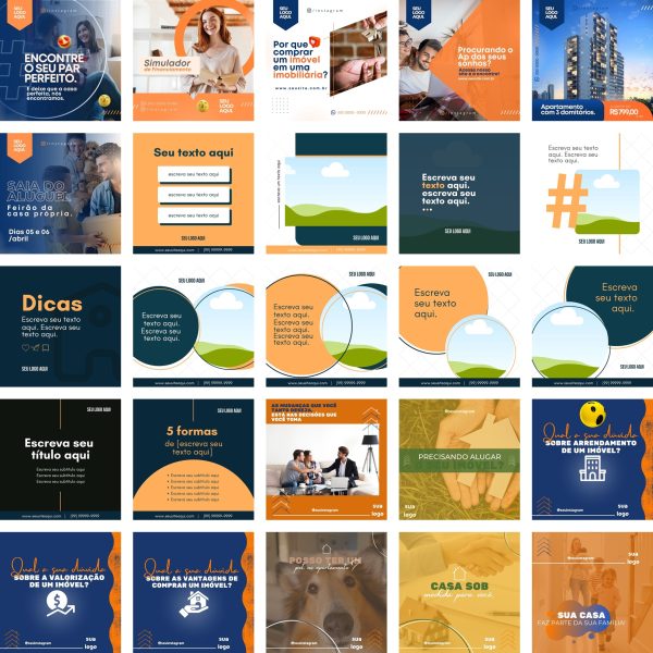 Pack Canva Imobiliaria Imoveis 255 Modelos Editáveis+ Bônus