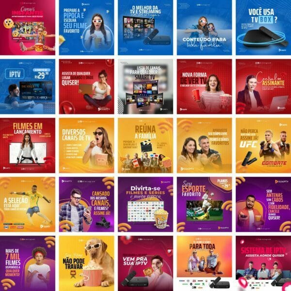 Pack Canva IPTV TV Assinatura 60 Modelos Editáveis+ Bônus