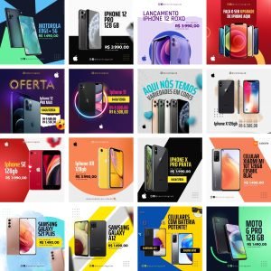 Pack Canva Loja de Celulares Celular 40 Modelos Editáveis+ Bônus