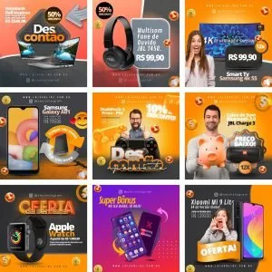 Pack Canva Loja de Eletrônicos 10 Modelos Editáveis+ Bônus