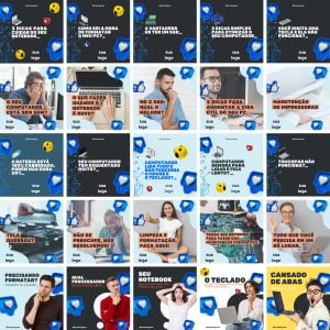 Pack Canva Loja de Informática Computador 100 Modelos Editáveis+ Bônus