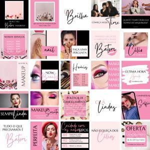 Pack Canva Maquiagem Makeup 25 Modelos Editáveis+ Bônus