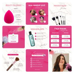 Pack Canva Maquiagem Maquiadora 30 Modelos Editáveis+ Bônus