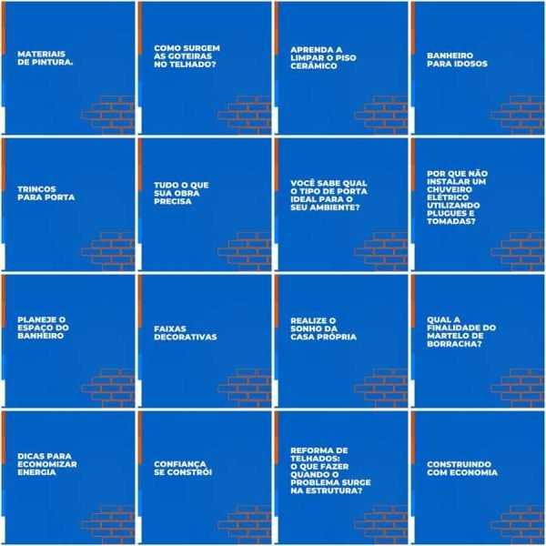 Pack Canva Materiais de Construção 200 Modelos Editáveis+ Legendas