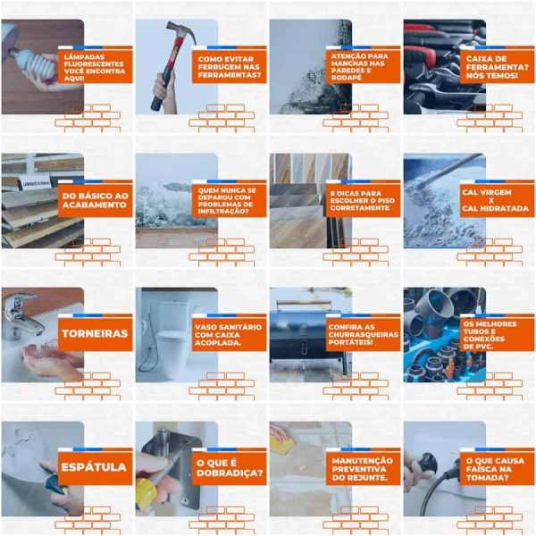 Pack Canva Materiais de Construção 200 Modelos Editáveis+ Legendas