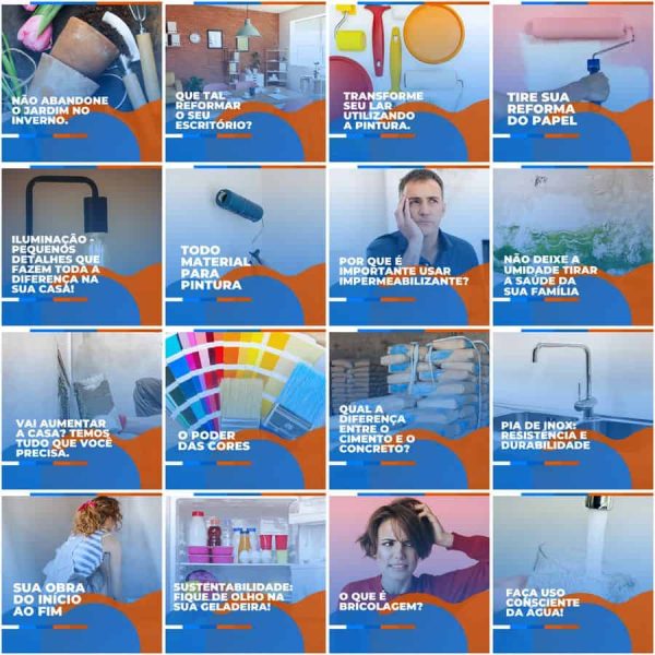 Pack Canva Materiais de Construção 200 Modelos Editáveis+ Legendas