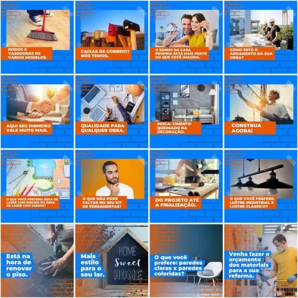 Pack Canva Materiais de Construção 200 Modelos Editáveis+ Legendas