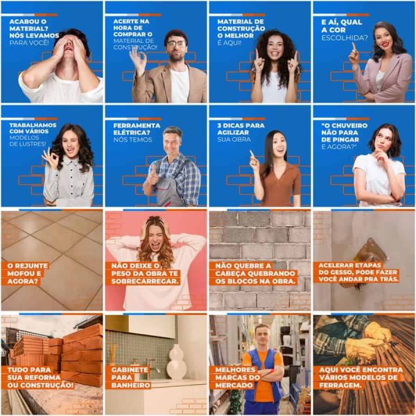Pack Canva Materiais de Construção 200 Modelos Editáveis+ Legendas