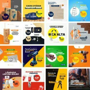 Pack Canva Materiais de Construção 90 Modelos Editáveis+ Bônus