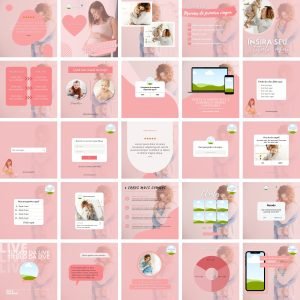 Pack Canva Maternidade Gestante 25 Modelos Editáveis+ Bônus