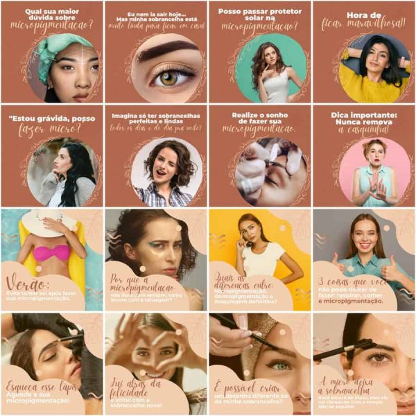 Pack Canva Micropigmentação 200 Modelos Editáveis+ Legendas