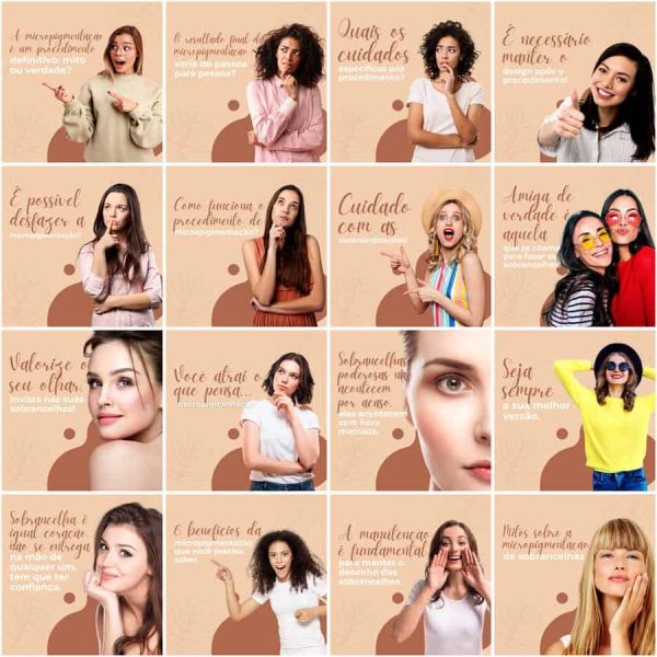 Pack Canva Micropigmentação 200 Modelos Editáveis+ Legendas