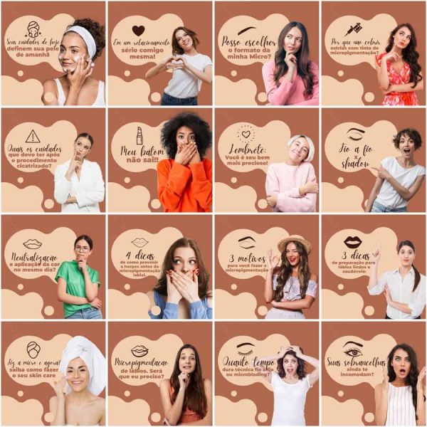 Pack Canva Micropigmentação 200 Modelos Editáveis+ Legendas