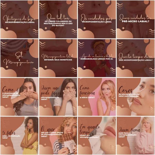 Pack Canva Micropigmentação 200 Modelos Editáveis+ Legendas