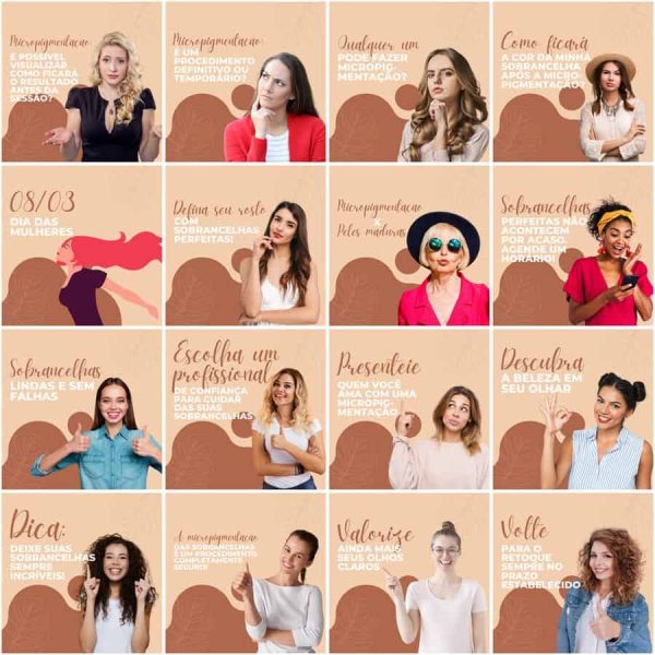 Pack Canva Micropigmentação 200 Modelos Editáveis+ Legendas