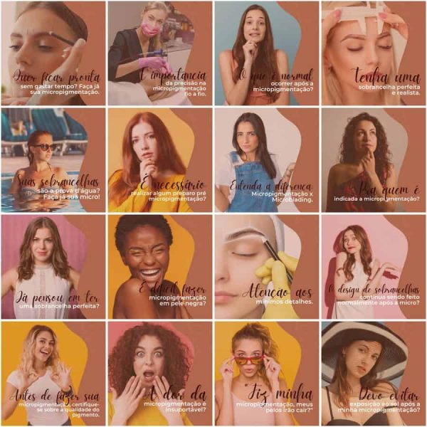 Pack Canva Micropigmentação 200 Modelos Editáveis+ Legendas