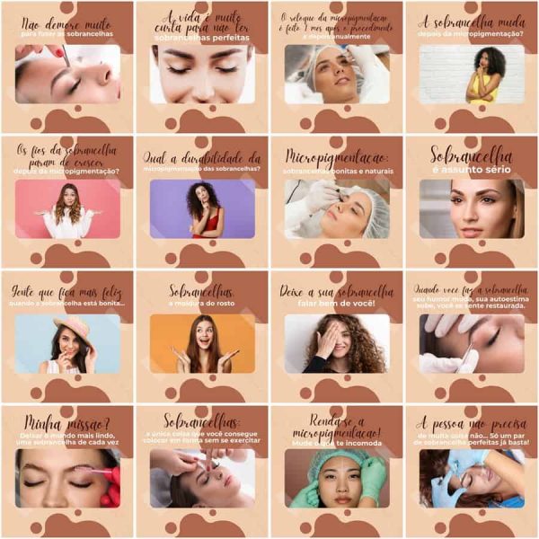 Pack Canva Micropigmentação 200 Modelos Editáveis+ Legendas