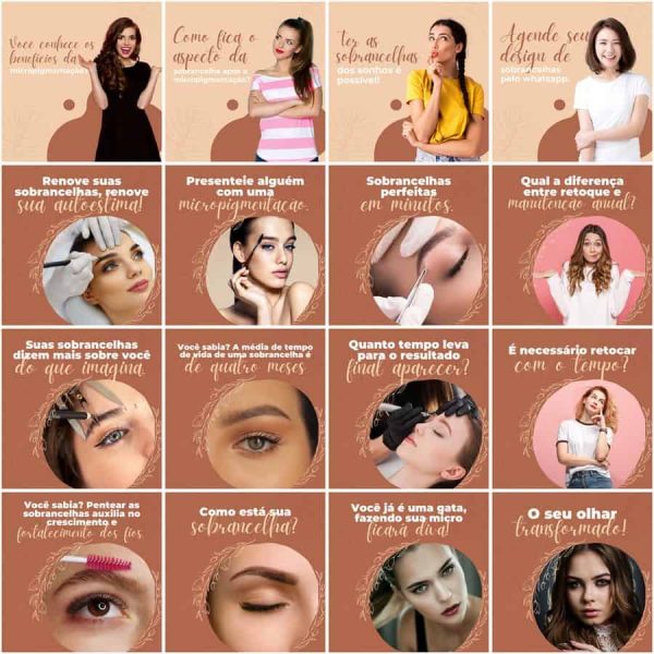 Pack Canva Micropigmentação 200 Modelos Editáveis+ Legendas