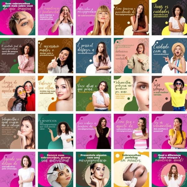 Pack Canva Micropigmentação Beleza 200 Modelos Editáveis+ Bônus